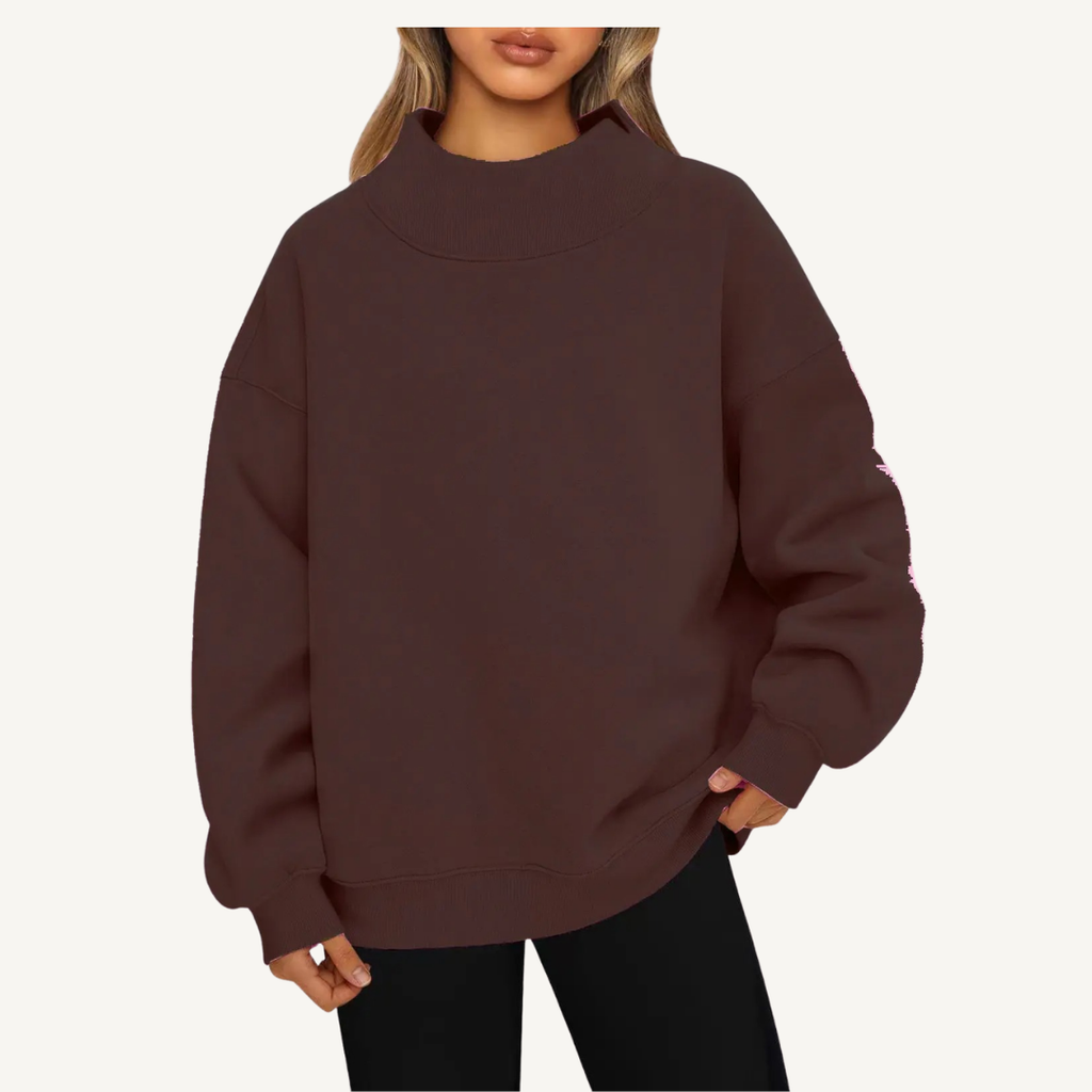 Women's Oversized Mock Neck Fleece Pullover