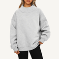 Women's Oversized Mock Neck Fleece Pullover