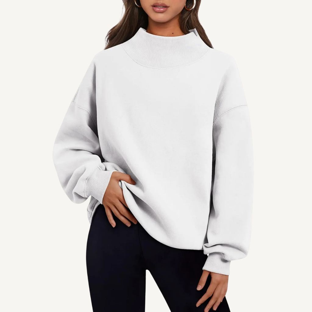 Women's Oversized Mock Neck Fleece Pullover