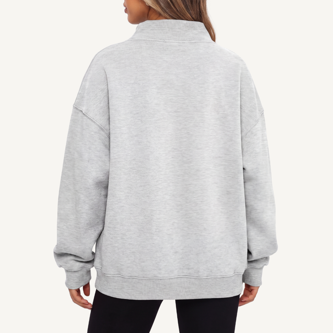 Women's Oversized Mock Neck Fleece Pullover