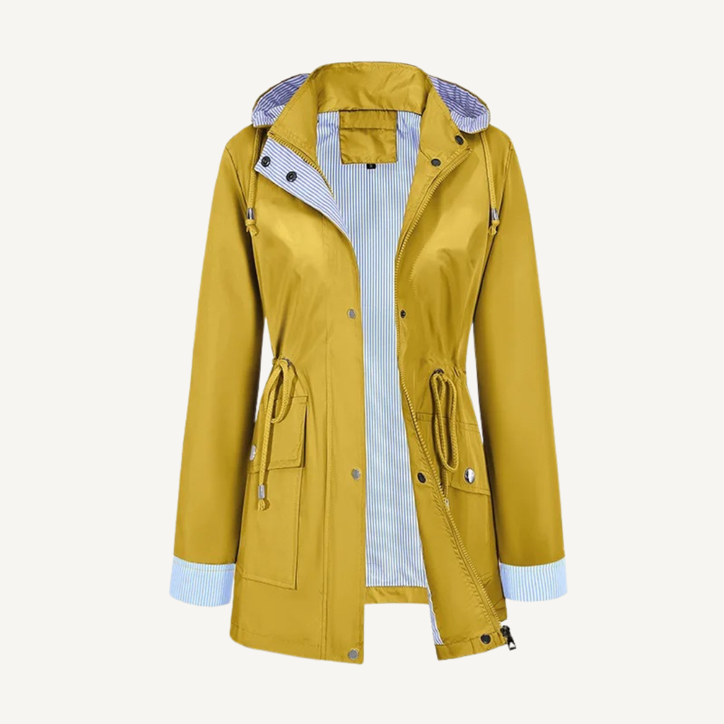 Women's Water-Resistant Hooded Long Jacket